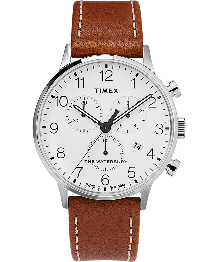 Waterbury Classic Chronograph With Timex Pay 40mm Leather Strap Watch