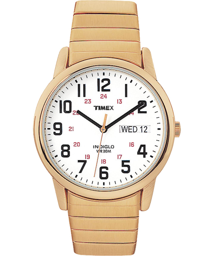 Easy Reader Day Date 35mm Expansion Band Watch Gold-Tone/White large