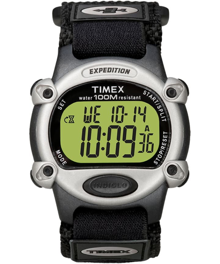 Expedition 39mm Fabric Strap Watch Black/Silver-Tone large