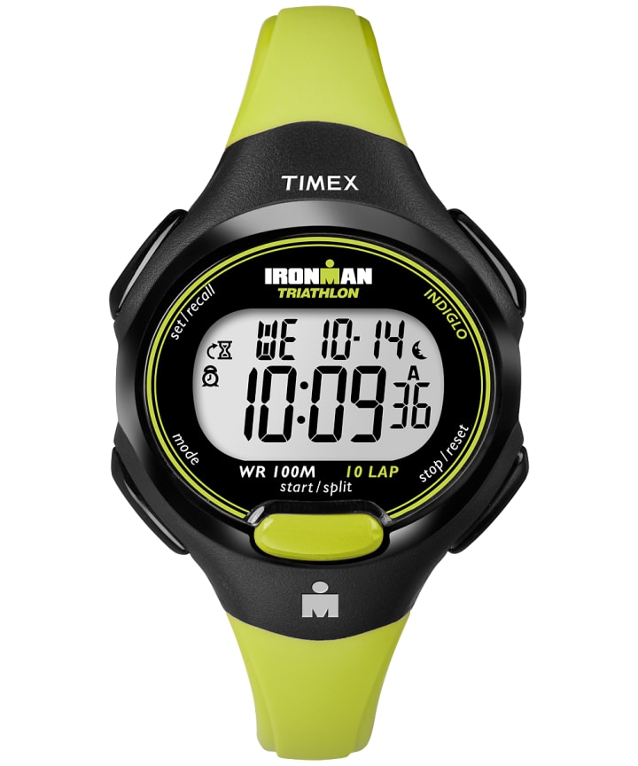 IRONMAN Essential 10 Mid-Size Resin Strap Watch Black/Green large