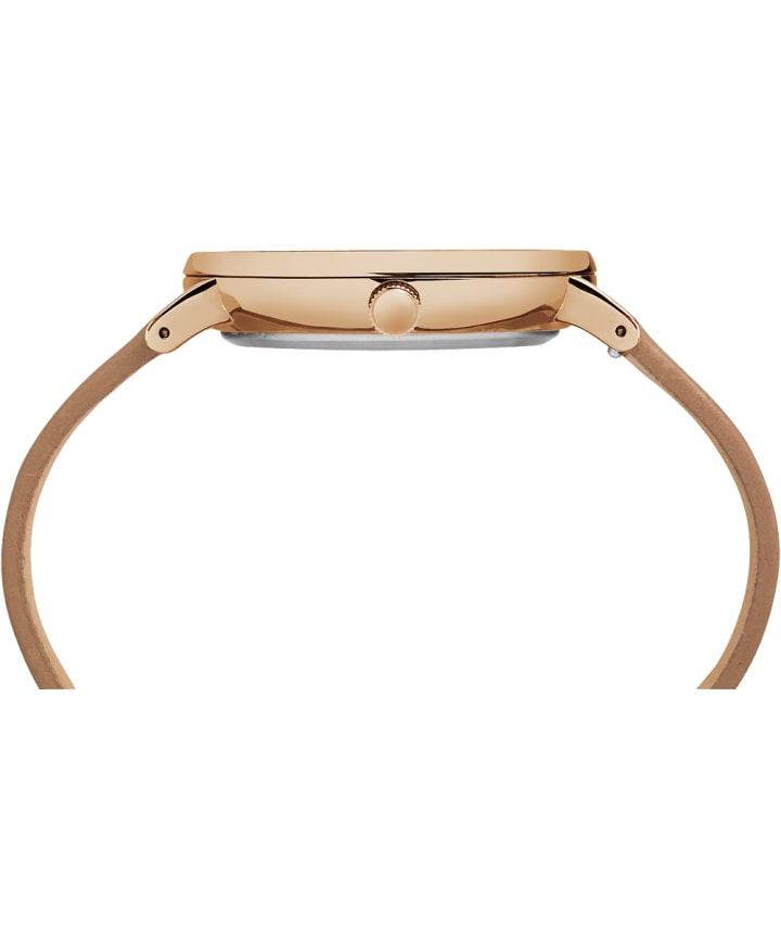 Fairfield 41mm Leather Strap Watch Rose-Gold-Tone/Tan/Natural large
