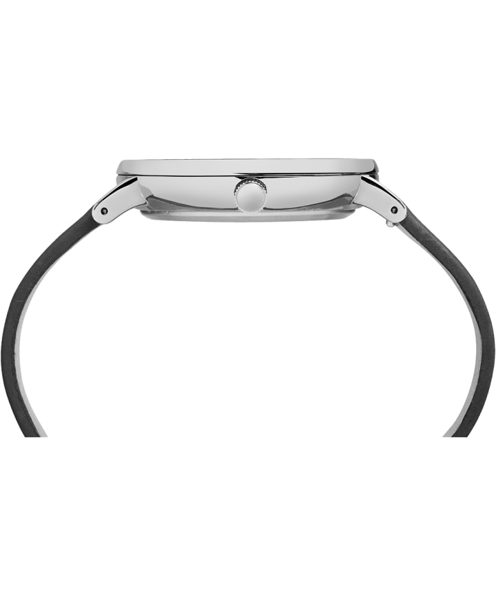 Fairfield 41mm Leather Strap Watch Chrome/Black/White large