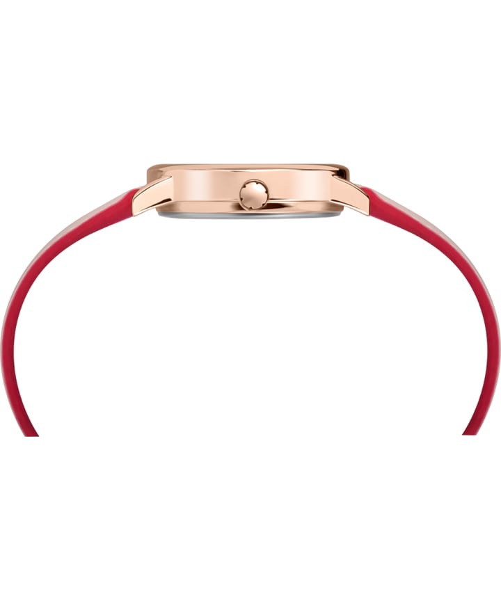 Easy Reader Color Pop 30mm Leather Strap Watch Rose-Gold-Tone/Pink/Cream large