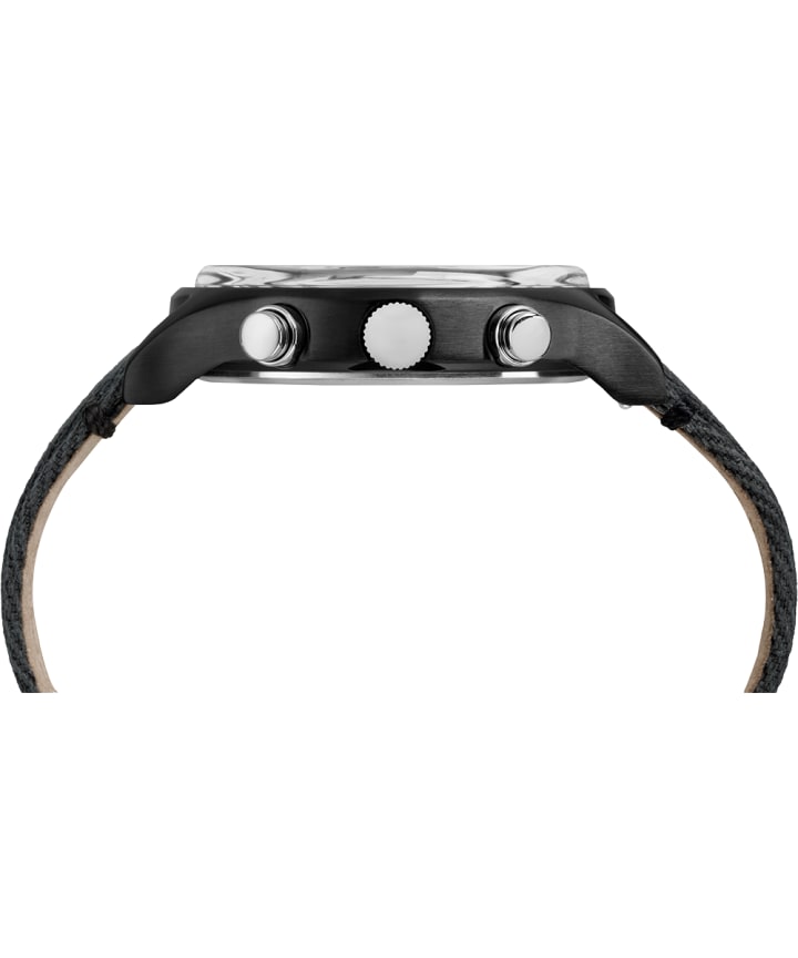 MK1 Chronographe acier 42 mm, grande, bracelet en tissu noir