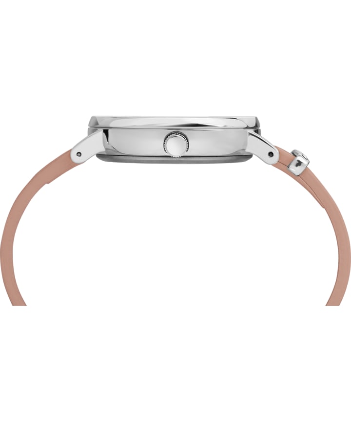 Fairfield Crystal With Swarovski® Crystals 37mm Leather Strap Watch Silver-Tone/Pink/White large