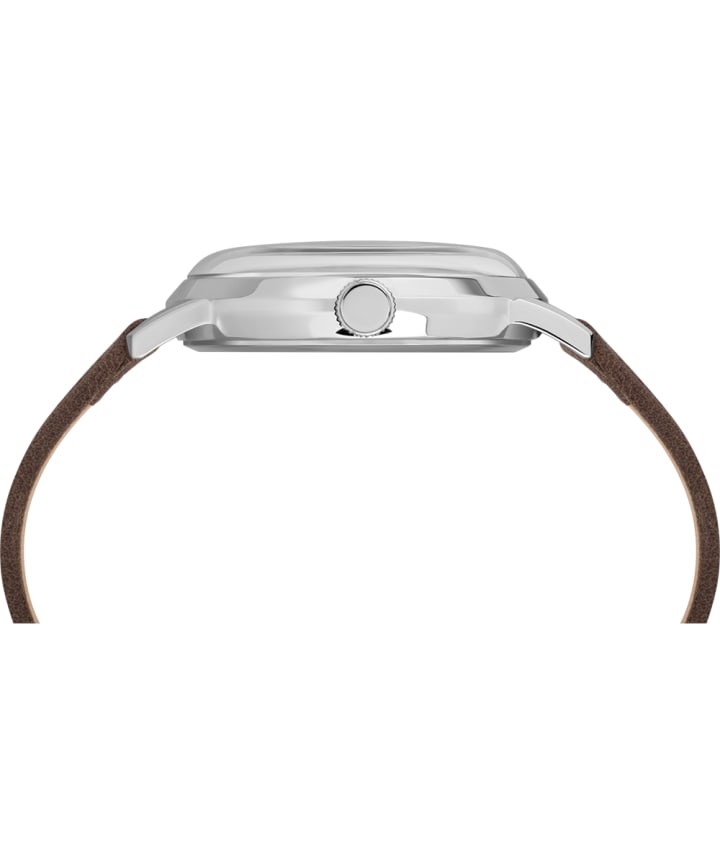 Welton Timex X Peanuts Featuring Snoopy 40mm Leather Strap Watch Stainless-Steel/Brown/Silver-Tone large