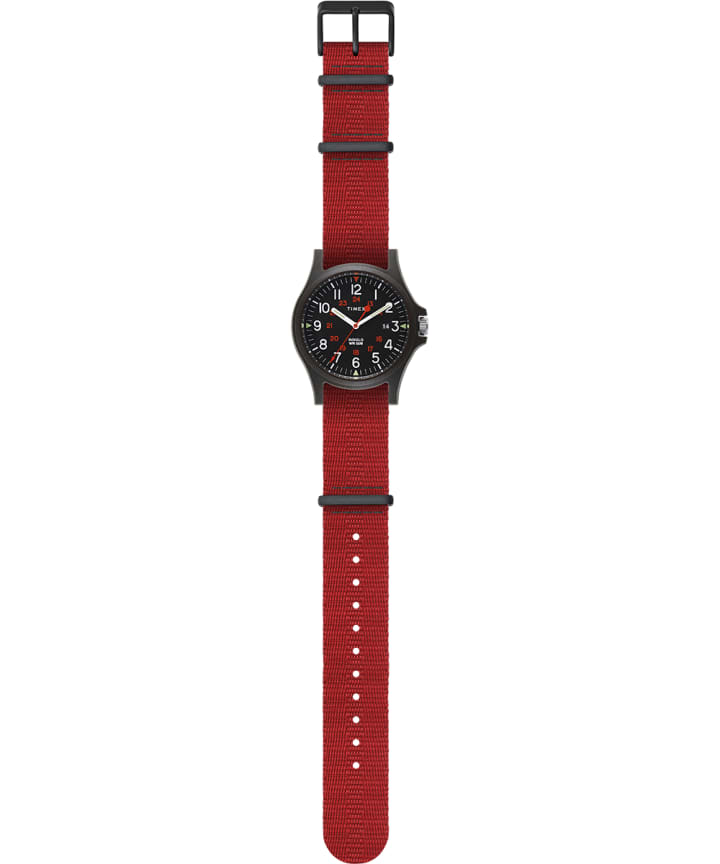 Acadia 40mm Fabric Strap Watch Black/Red large
