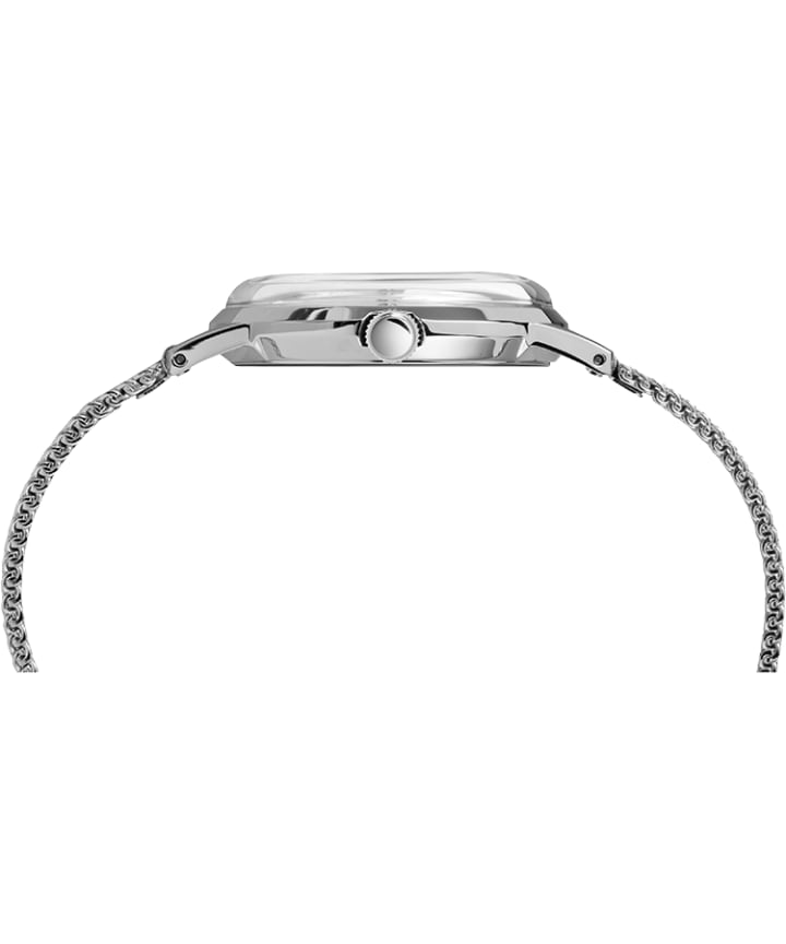 Marlin® Hand-Wound 34mm Stainless Steel Mesh Band Watch Stainless-Steel/White large
