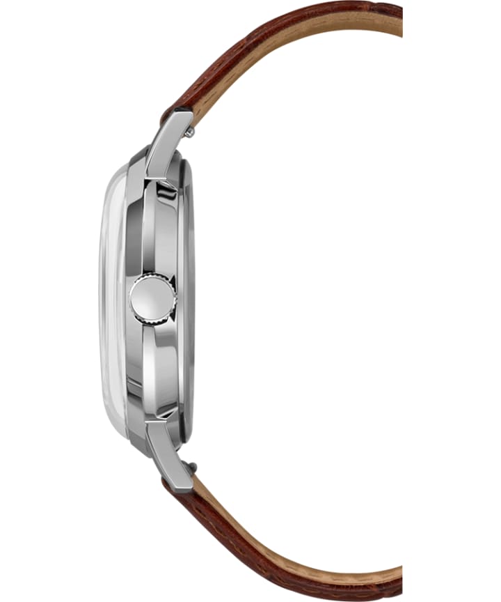 Timex x Todd Snyder Beekman 40mm Leather Strap Watch Stainless-Steel/Brown/Cream large