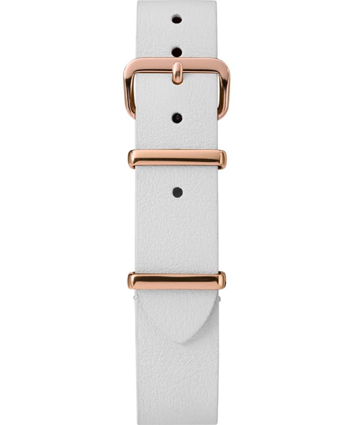 16mm Leather Slip-Thru Single Layer Strap White large