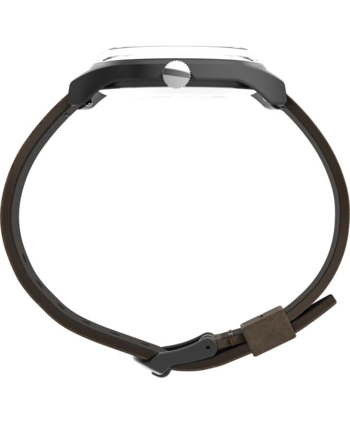 Zegarek MK1™ Steel 40 mm z paskiem skórzanym Stalowoszary/Brązowy large