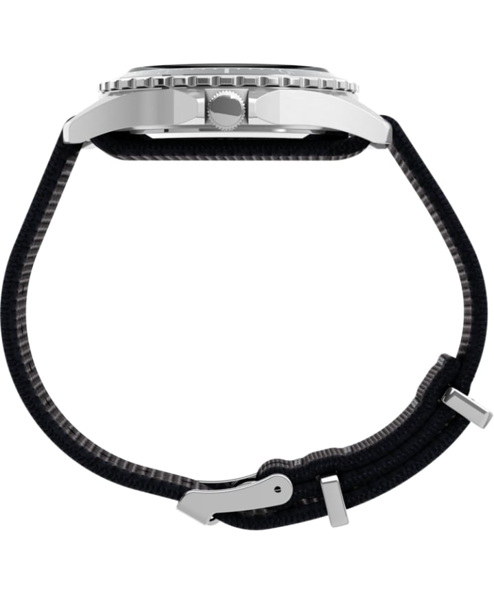 Navi XL 41mm Fabric Slip-Thru Strap Watch Stainless-Steel/Blue large