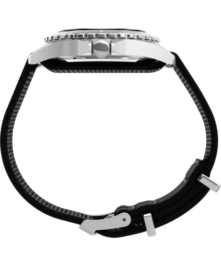 Navi XL 41mm Fabric Slip-Thru Strap Watch Stainless-Steel/Black large