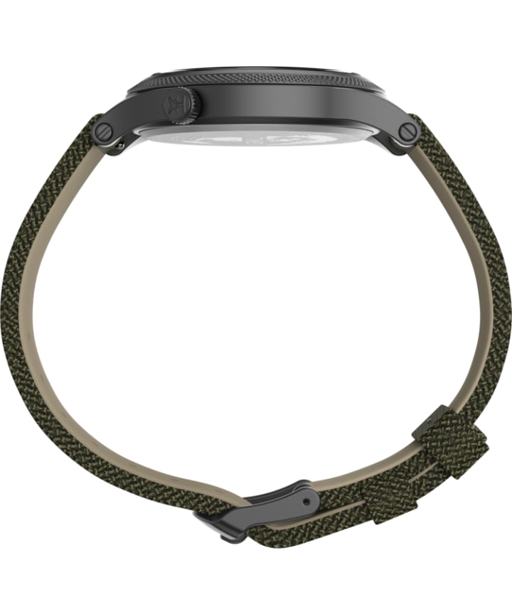 Allied LT mit Textilarmband, 40 mm Graublau/grün large