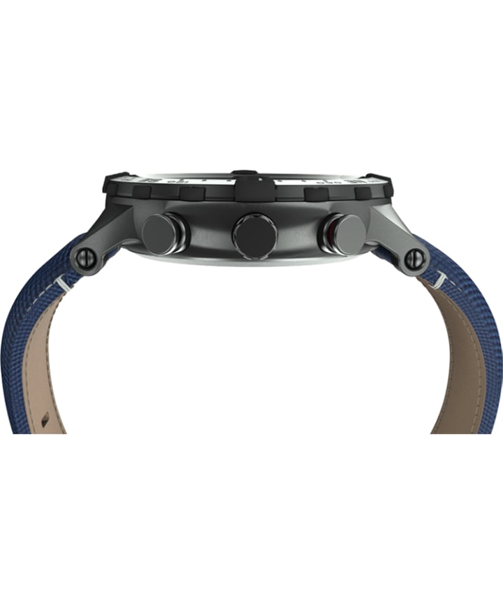 Allied® Tide-Temp-Compass with Intelligent Quartz® Technology 45mm Fabric Strap Watch Gunmetal/Blue large
