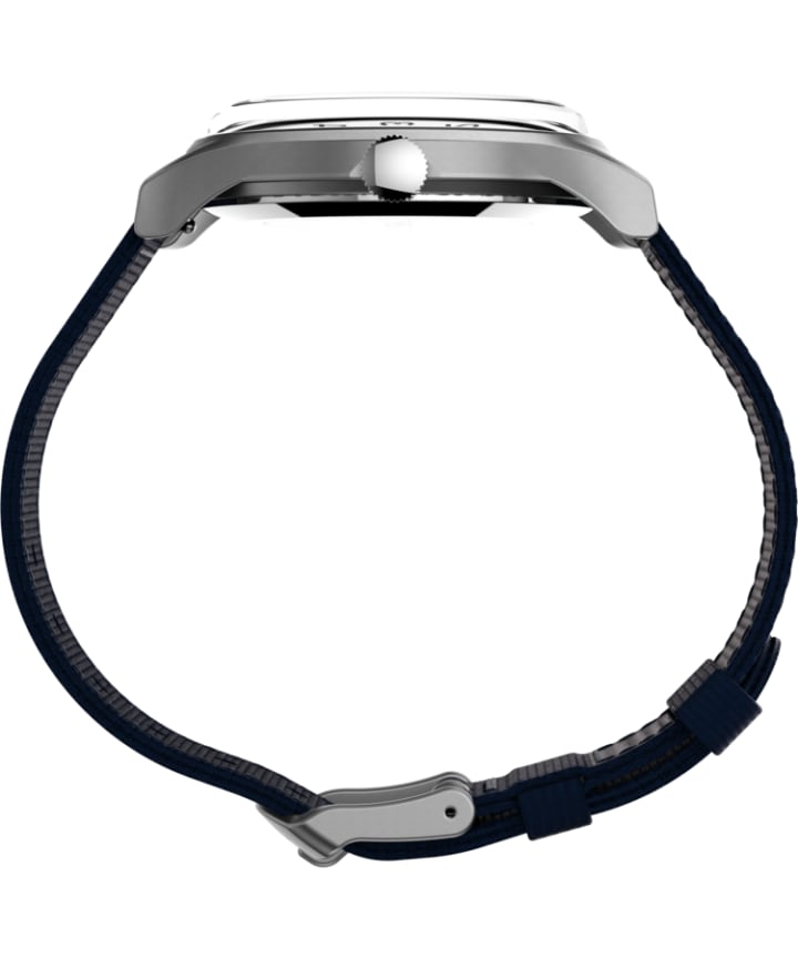 Timex x Space Snoopy - MK1™ Steel 40mm Fabric Strap Watch Silver-Tone/Blue large