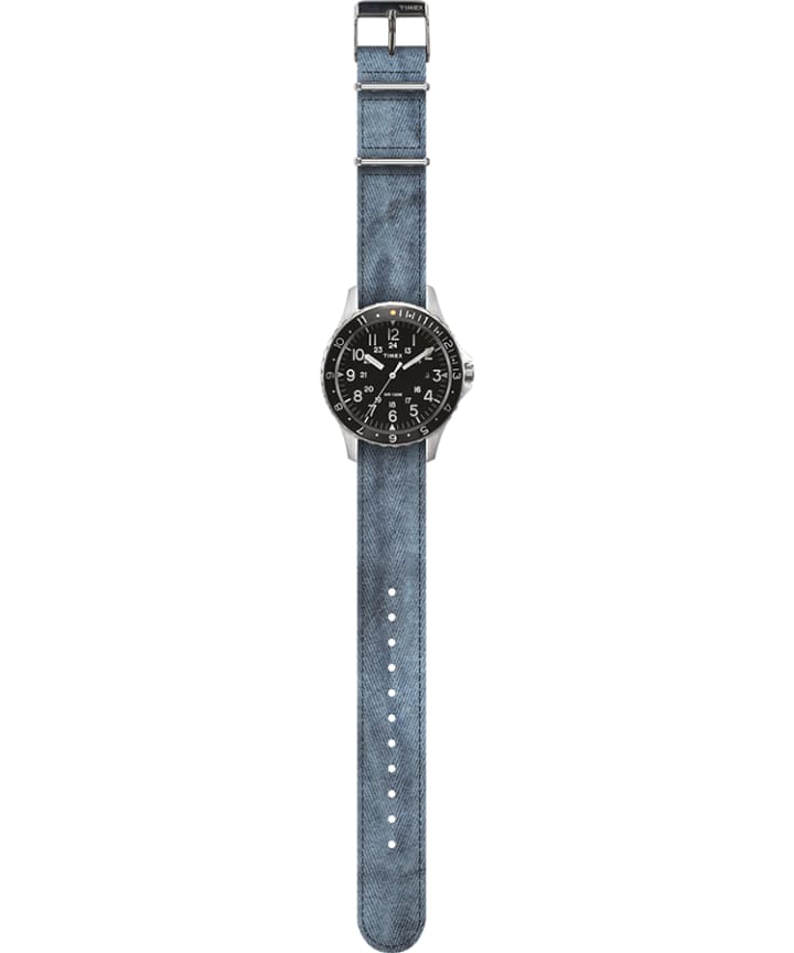 Navi Ocean 38mm Fabric Strap Watch Black/Blue large