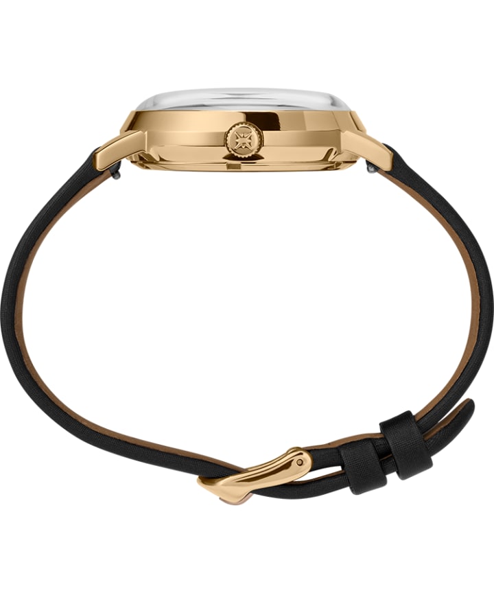 Celestial Opulence Automatic 38mm Textured Strap Watch Gold-Tone/Black large