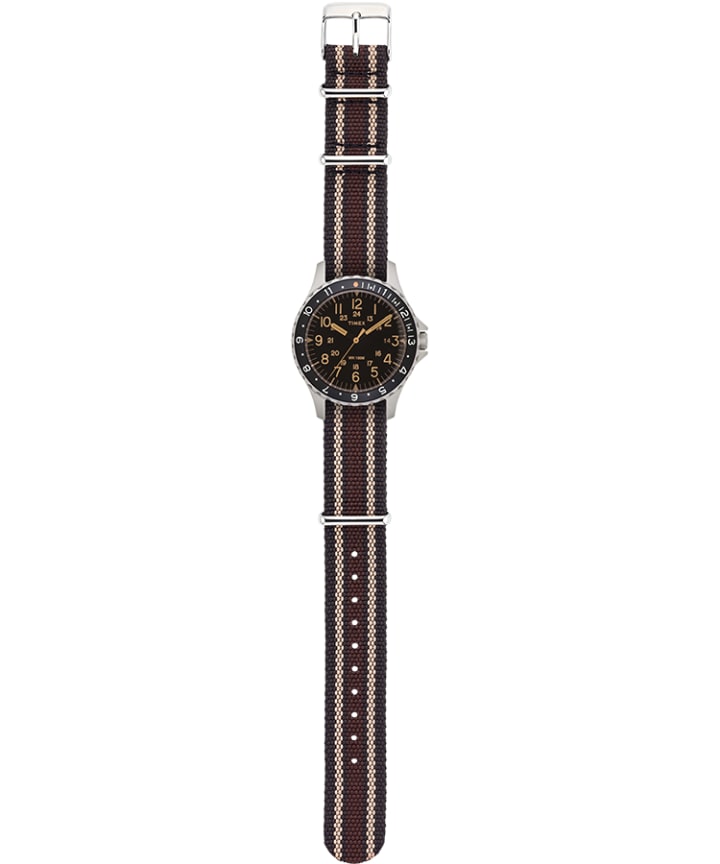 Navi Ocean 38mm Fabric Strap Watch Black/Brown large