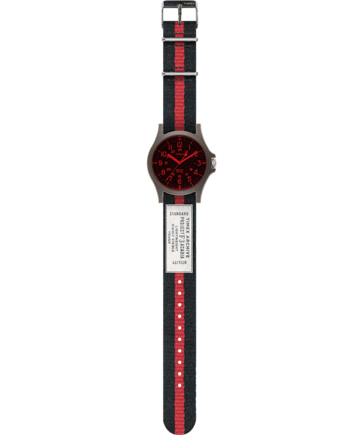 Acadia 40mm Fabric Strap Watch Red/Black large
