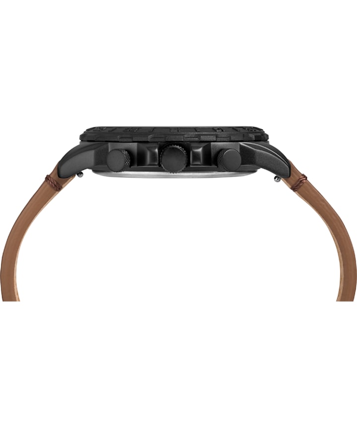 Expedition Pioneer Combo 41mm Quick-Release Leather Strap Watch Black/Brown large