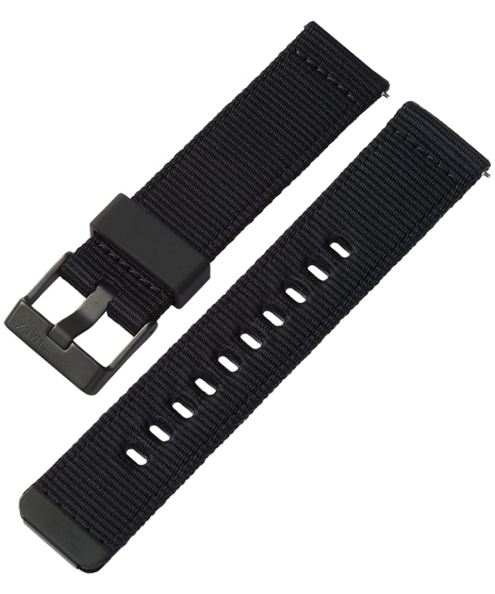 22mm Quick-Release Fabric Strap Black large