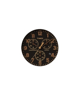 Black Dial / Tan Second-hand  large