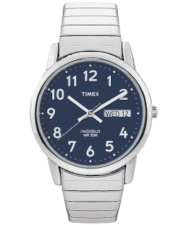 Easy Reader 35mm Stainless Steel Watch with Day Date Silver-Tone/Stainless-Steel/Blue large