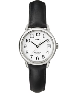 Easy Reader 25mm with Date Leather Watch Silver-Tone/Black/White large