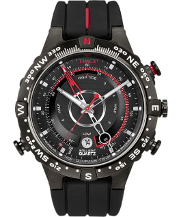 Intelligent Quartz Tide Temp Compass 43mm Silicone Strap Watch Black large