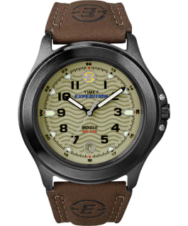 Expedition Metal Field 40mm Leather Watch Gray/Brown/Green large