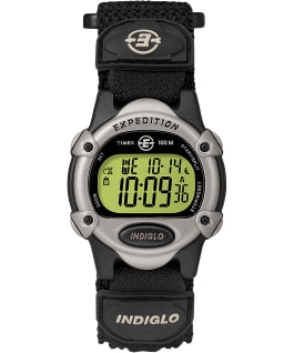 Expedition Chrono-Alarm-Timer 34mm Nylon Strap Watch Black/Silver-Tone large
