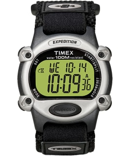 Expedition Chrono-Alarm-Timer 39mm Nylon Strap Watch Black/Silver-Tone large