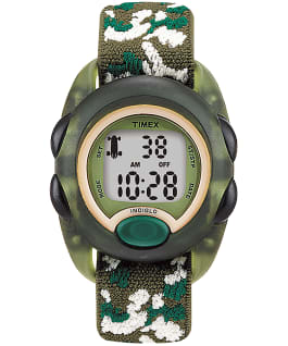 Timex Time Machines 34MM Green Camo Elastic Fabric Kids Digital Watch