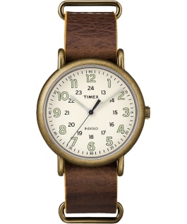 Weekender 40mm Leather Watch Gold-Tone/Brown/Cream large