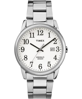 Easy Reader 38mm Stainless Steel Watch with Date Silver-Tone/White large