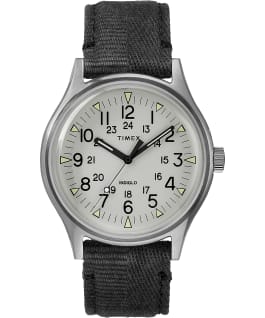 MK1 Steel 40mm Fabric Strap Watch Stainless-Steel/Black/Gray large