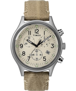 MK1 Chronograph Steel 42mm Fabric Strap Watch Stainless-Steel/Tan/Natural large