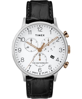 Waterbury-40mm-Classic-Chrono-Leather-Strap-Watch Stainless-Steel/Black/White large