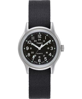 MK1 Military 36mm Grosgrain Strap Watch with Silver Dial Silver-Tone/Black large