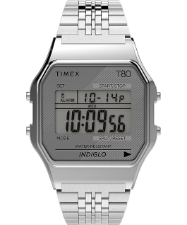 Timex T80 34mm Stainless Steel Bracelet Watch Silver-Tone large
