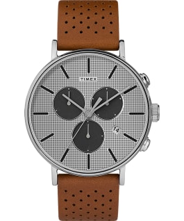 Fairfield Supernova 41mm Leather Strap Watch Brown/Silver large