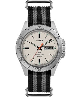 Timex x Todd Snyder MS-1 41mm Fabric Strap Maritime Sport Stainless-Steel/Gray/White large