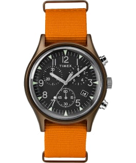 MK1 Aluminum Chronograph 40mm Nylon Strap Watch Green/Orange/Black large