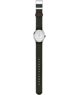 Whitney Village 36mm Reversible Grosgrain Strap Watch-1 Stainless-Steel/White large