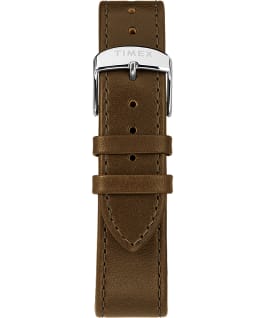 Standard 40mm Leather Strap Watch Silver-Tone/Green/Gray large