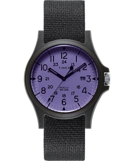 Acadia 40mm Fabric Strap Watch Black/Purple large