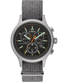 Archive Allied Chronograph 42mm Fabric Strap Watch Silver-Tone/Gray/Black large
