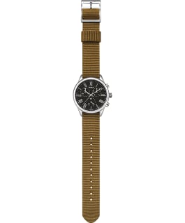 Weston Avenue 38mm Fabric Strap Watch Stainless-Steel/Green/Black large