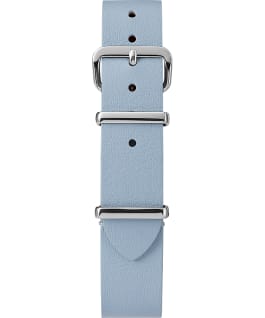 16mm Leather Single Layer Slip Thru Strap with Silver Blue large